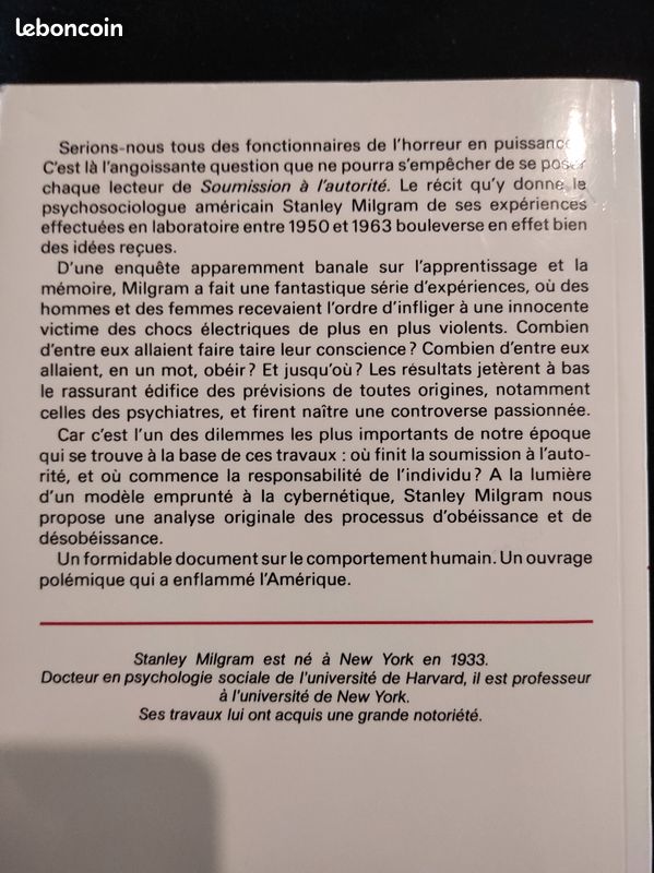 Soumission à l'autorité : un point de vue expérimental de Stanley Milgram (image 2)