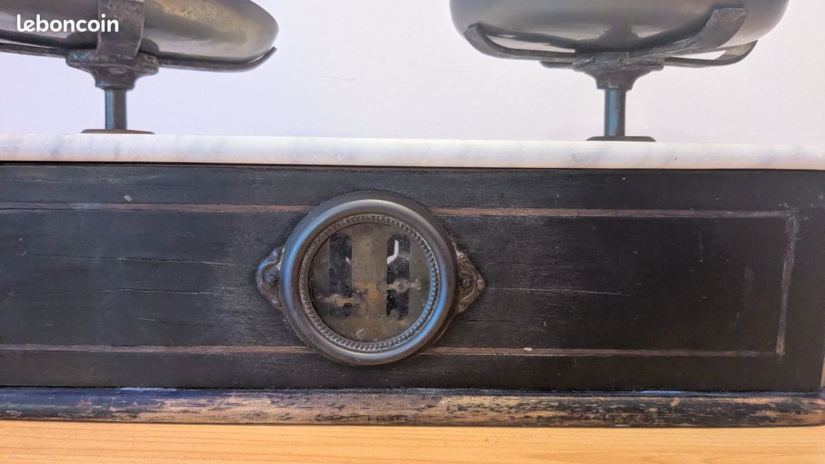 Ancienne balance Roberval en marbre et bois (image 6)