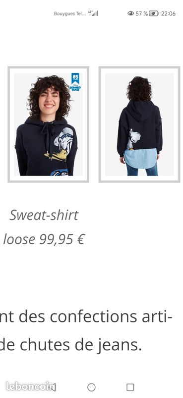 Sweat/T-shirt Desigual Taille L - Multicouleur - Occasion Très Bon état - Coton