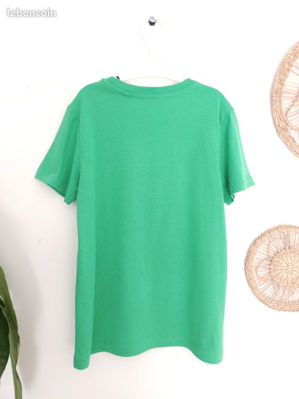 T-shirt OVS Fille Vert, 100% Coton, Manches Longues, Taille 8-9 Ans - Très Bon état