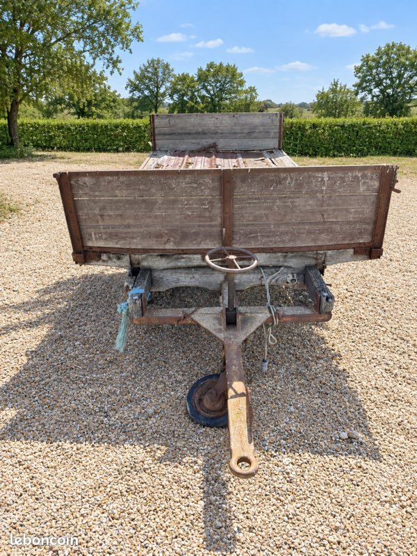Remorque agricole ancienne plateau bois 350 (image 3)