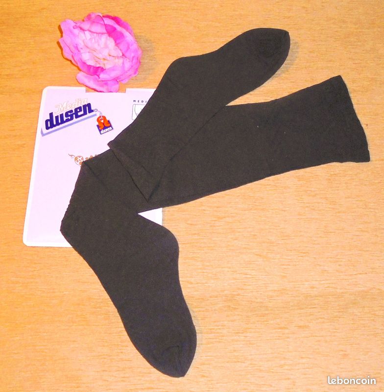 Bas «Dusen-Media» 100% nylon-mousse, jarretière, Taille Unic (2-3-4), vintage, rétro (image 1)