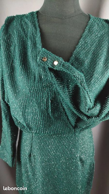 Robe verte soirée pailletée Charlior S/M (image 5)
