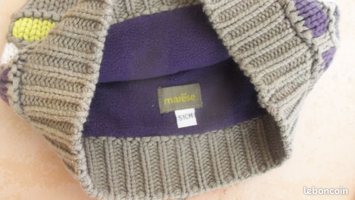 Ensemble bonnet et écharpe MARESE fille 51 cm TBE (image 2)