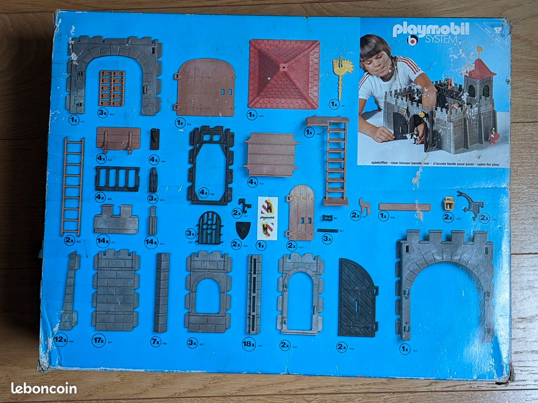 Playmobil Vintage – Remparts De La Ville – Set 3446 V1 Complet Avec 4 Klicky