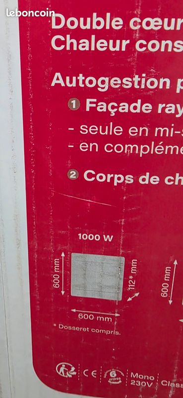 Radiateur électrique connecté Noirot Calou Horizontal 1000W Neuf et Sous garantie (image 3)