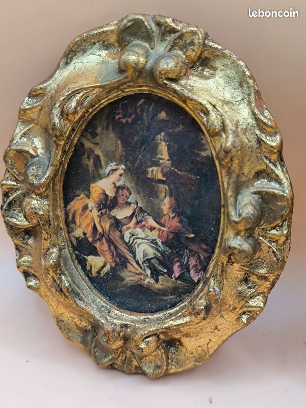 Lot De 3 Cadres Photo : 2 Métalliques Et 1 Ovale En Bois - Occasion