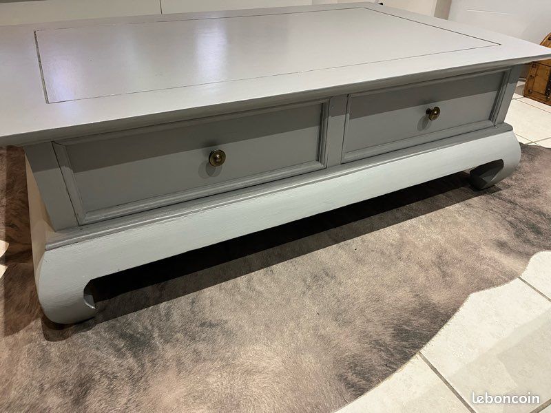 Vds table basse teck repeinte (image 1)