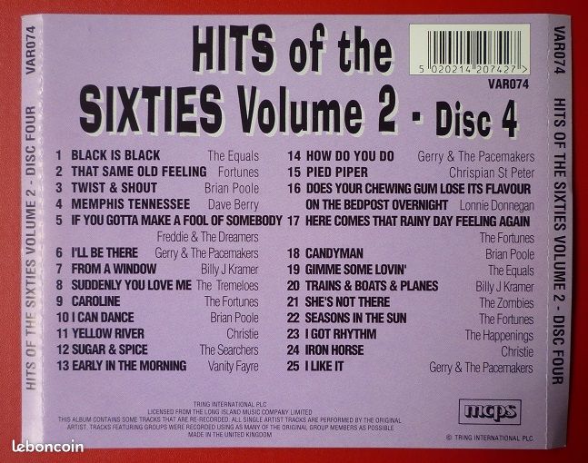 Coffret 4 CD Hits Of The SIXTIES Volume Two (c345) (image 7)