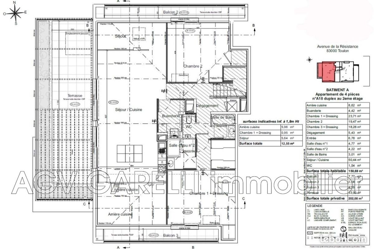 Appartement 4 pièces 150 m² · à Toulon · 150 m² · 1 260 000 €