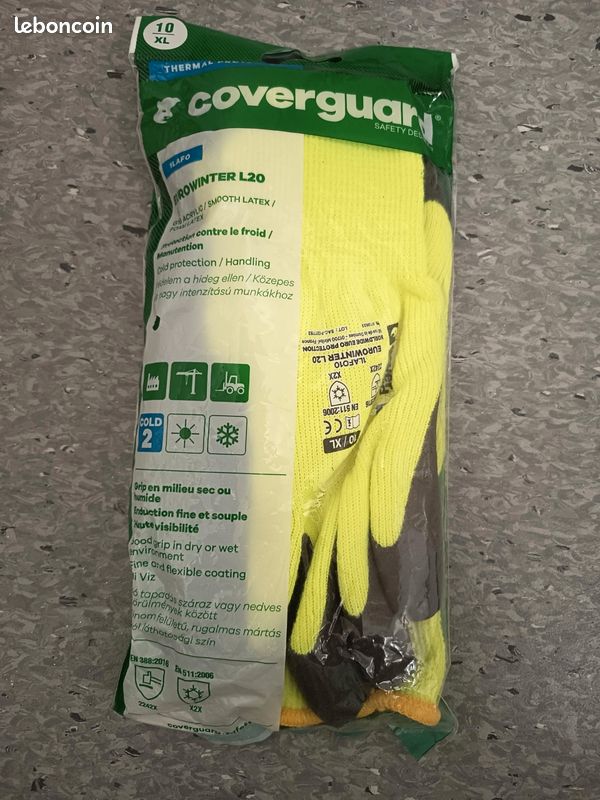 Gants sécurité Haute visibilité + anti froid + bon grip (image 1)