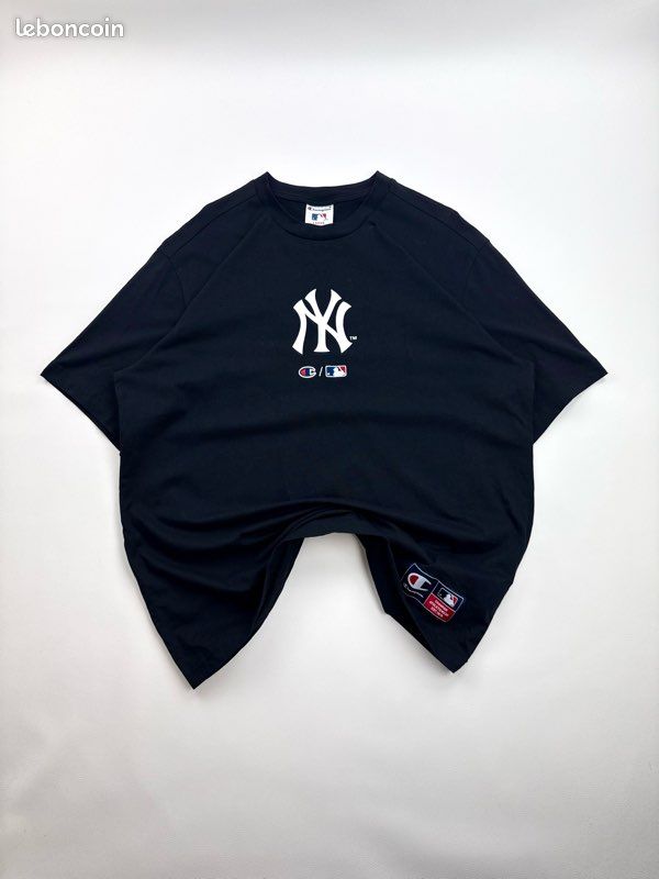 T-shirt Noir Champion New York Yankees 90’s Vintage L (image 1)