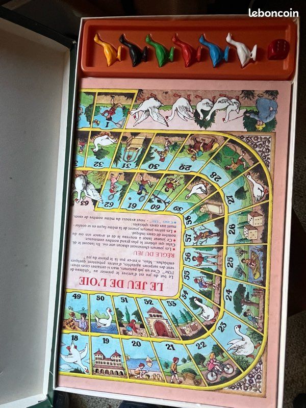 Ancien Plateau De Jeu De L'oie En Bois - Début XXème, Déco Vintage Authentique