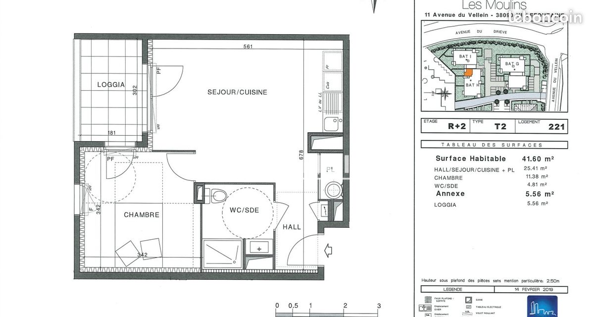 Appartement 2 pièces 42 m² · à Villefontaine · 42 m² · 610 €/mois