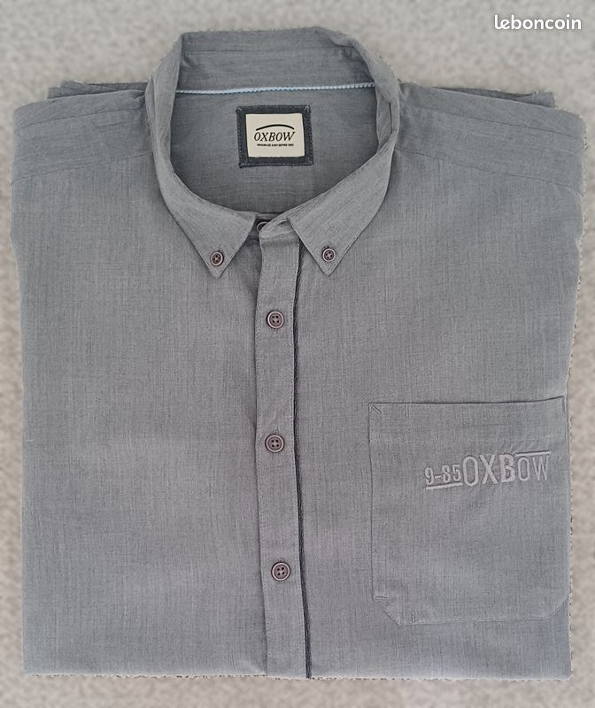 Chemise homme Oxbow - gris clair - XXL - manches longues (image 1)