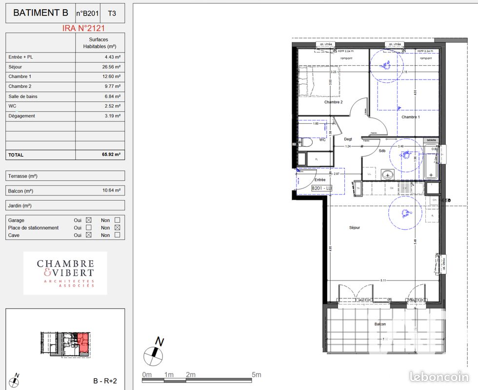Appartement 3 pièces 66 m² · à Challes-les-Eaux · 66 m² · 838 €/mois