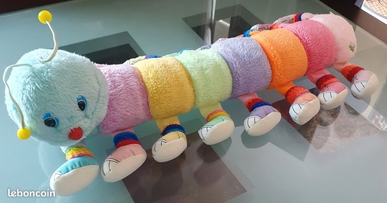 VINTAGE PELUCHE MILLE PATTES Rose Pâle Lots a Lots a Leggggggs1984