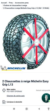 2 Chaussettes à neige Easy Grip B3 Michelin - Feu Vert