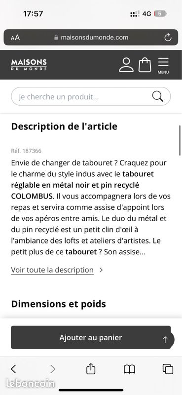Tabouret industriel (image 4)