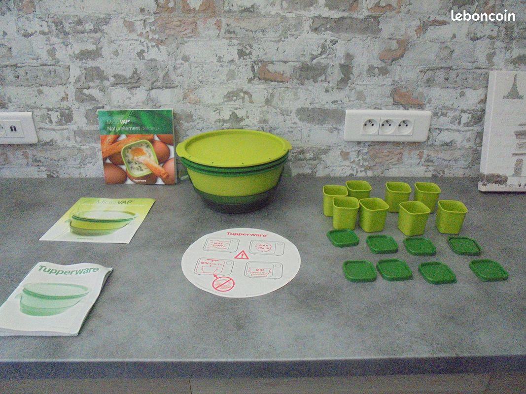 Micro vap vert , ramequins , livre tupperware