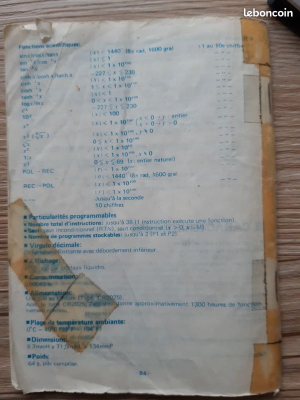 Calculatrice Scientifique Vintage Casio Fx-3600P - Fonctionnelle