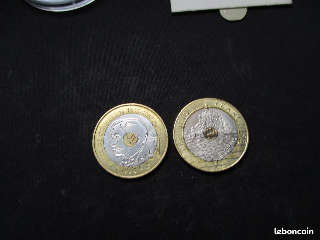 Pieces de 20 f mont st michel /coubertin (image 1)