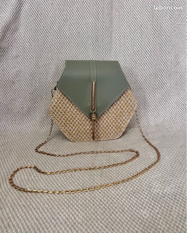 🌞 Sac à main en paille et cuir kaki pour un style bobo chic jamais porté (image 19)