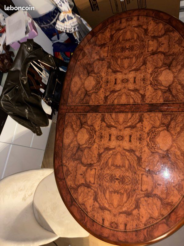 Table en ronce de noyer haut de gamme – 162x90 cm – État impeccable (image 3)