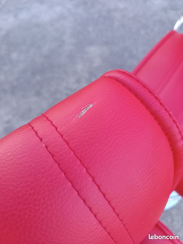 Tabouret de bar rouge simili cuir (image 2)