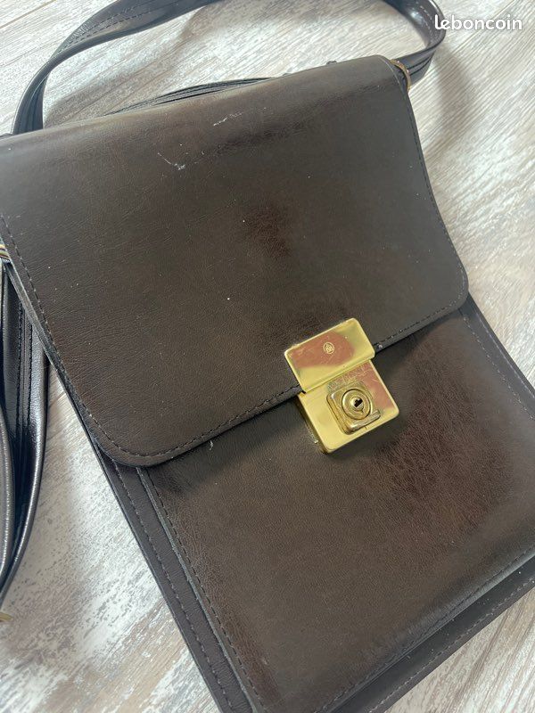 Sac pochette avec sangle vintage marron (image 15)