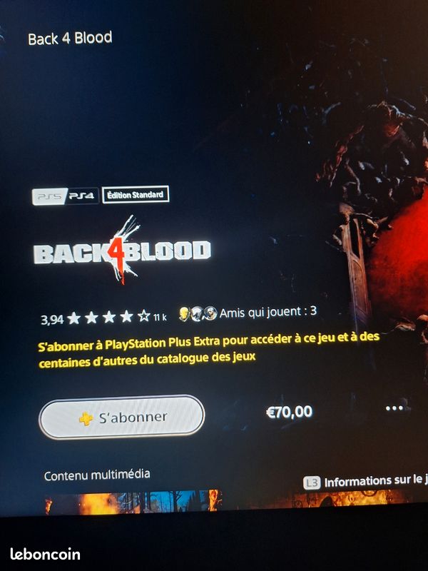 Acheter Back 4 Blood PS5 Comparateur Prix
