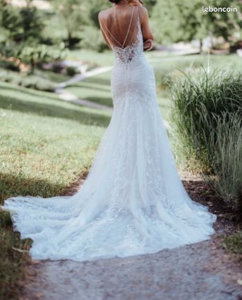 Fit and Flair Robe de mariée Taille 38 40 M L Ivory Crusz (image 5)