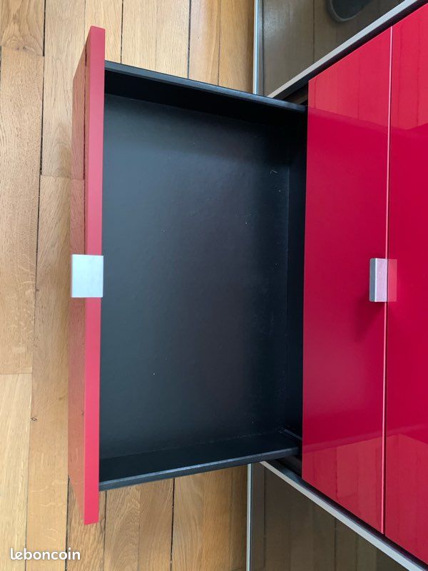 Buffet Besta IKEA noir et plaque de finition laquée (image 4)
