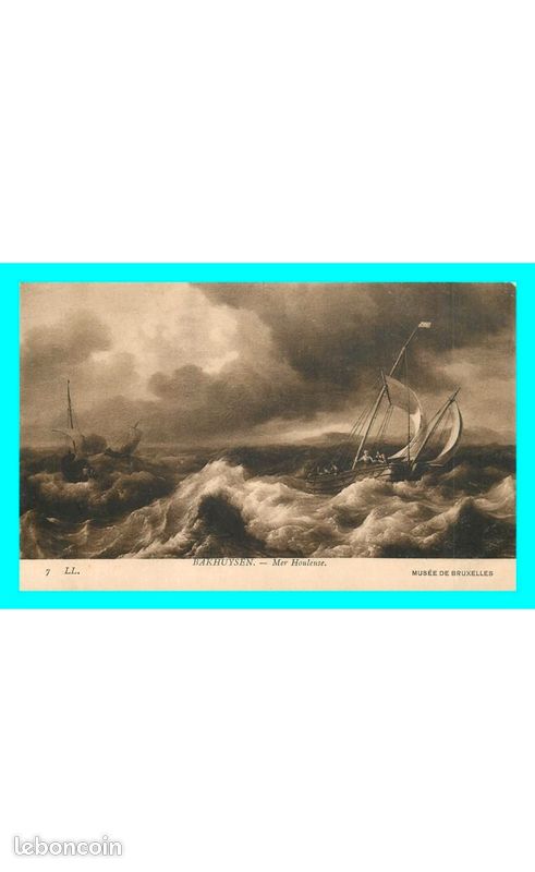 A837 / 031 Tableau Bakhuysen Mer Houleuse ( Bateau ) (image 1)