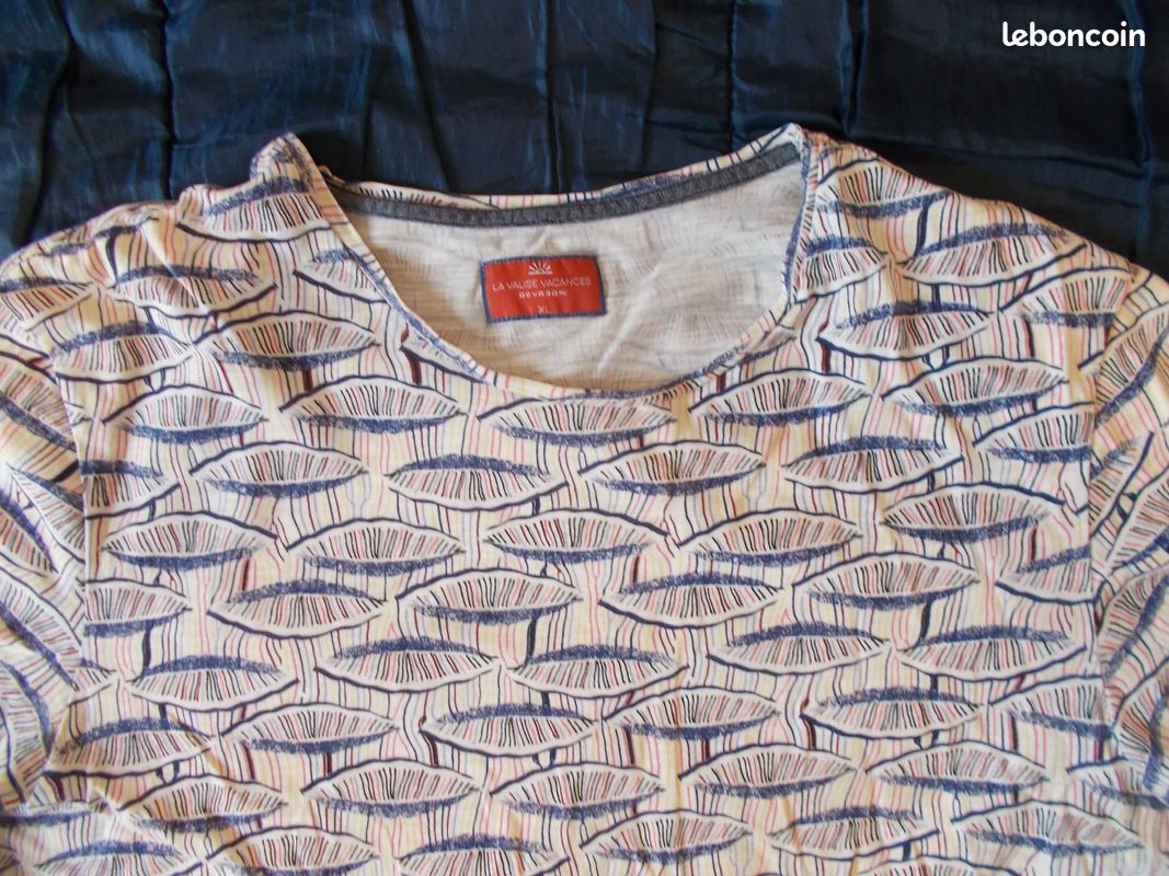 Tee-shirt homme XL Devred fond crème avec motifs (image 3)