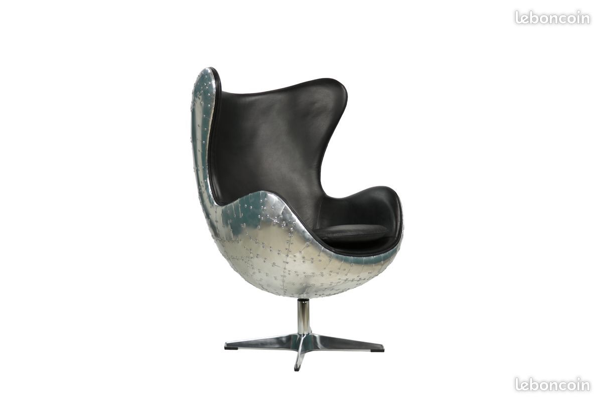 Fauteuil Aviateur pivotant en cuir - Livraison Offerte (image 2)
