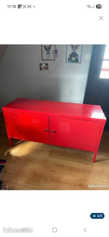 Meuble tv métallique rouge ikea (image 1)