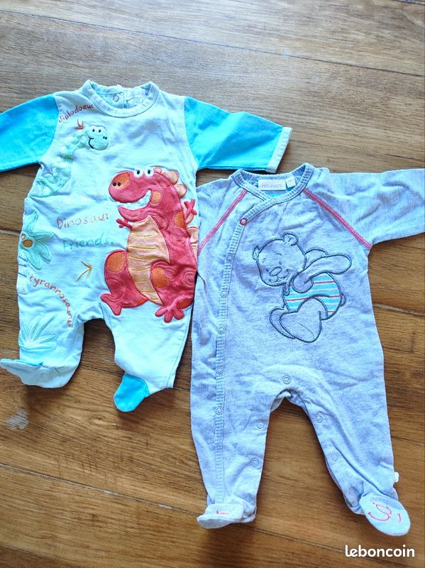 Lot de 2 pyjamas en jersey bébé garçon 1 mois (image 1)