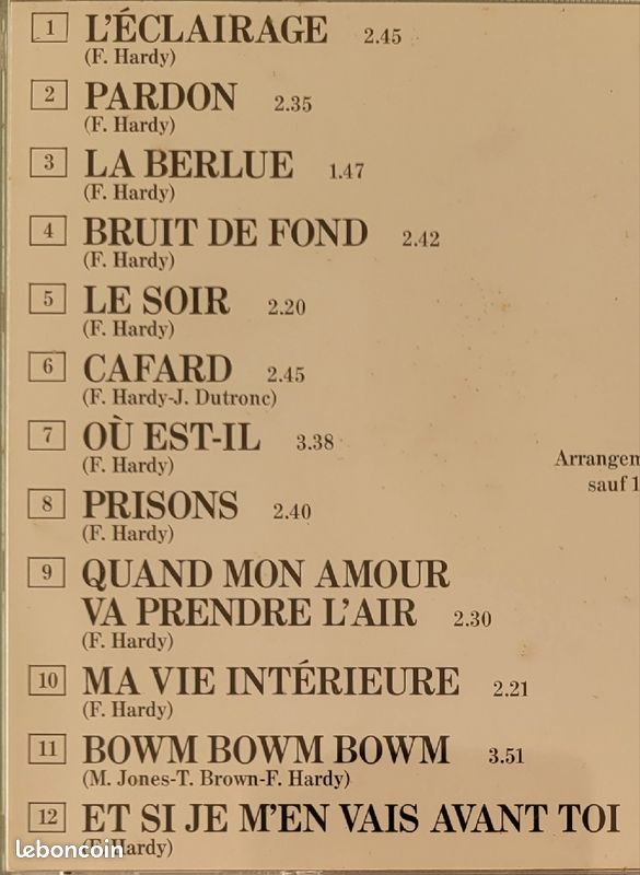 CD Françoise Hardy L'éclairage (image 2)