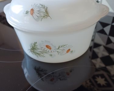 GRAND PLAT COCOTTE 260123 FOUR ARCOPAL FLEURS volubis EUR 15,00