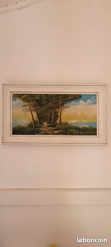 Tableau toile ancienne peinture à l'huile (image 1)