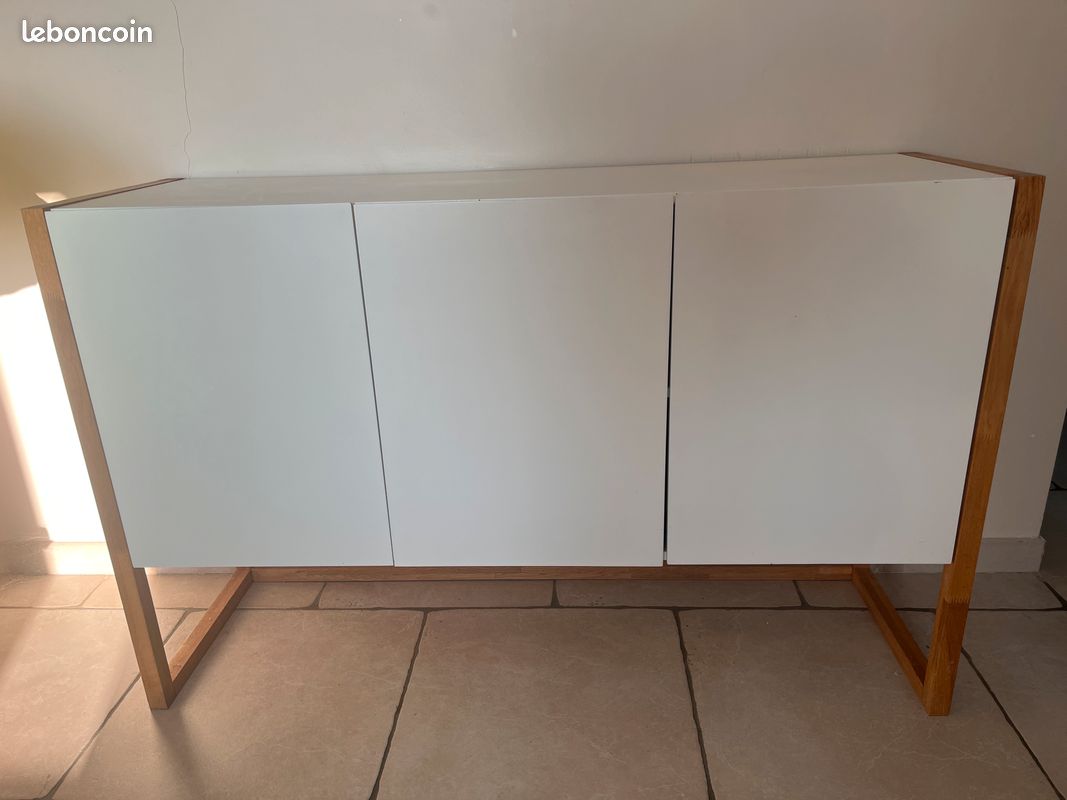Buffet blanc et bois (image 1)