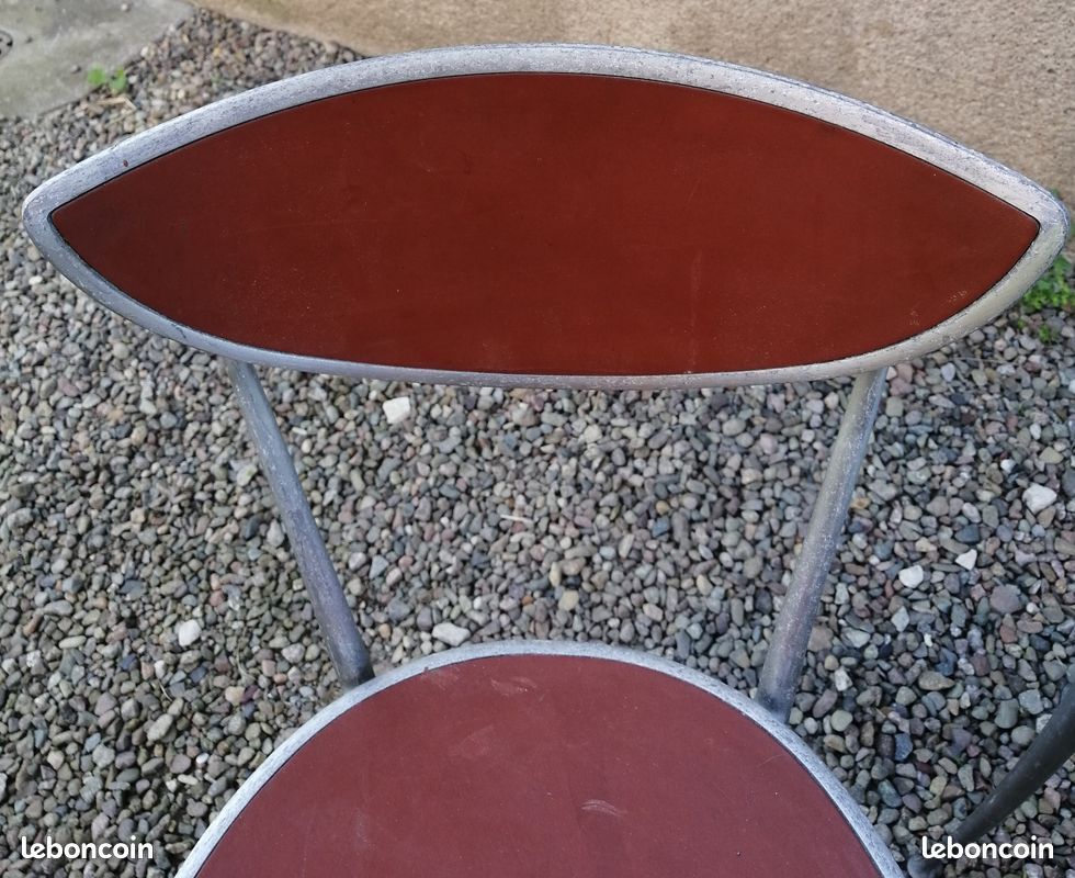 Lot 2 anciennes chaises ARPER (Italie) de bistrot en aluminium (image 3)