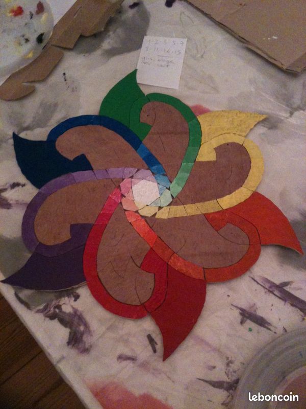 Un cadeau créatif et collectif: un Kit Fleur-Mandala à peindre : Fleur Mandala 1 (image 5)