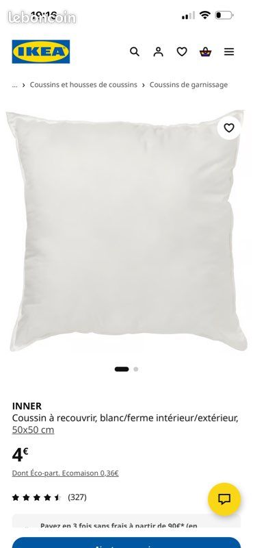 Coussin IKEA Inner 50x50 neuf