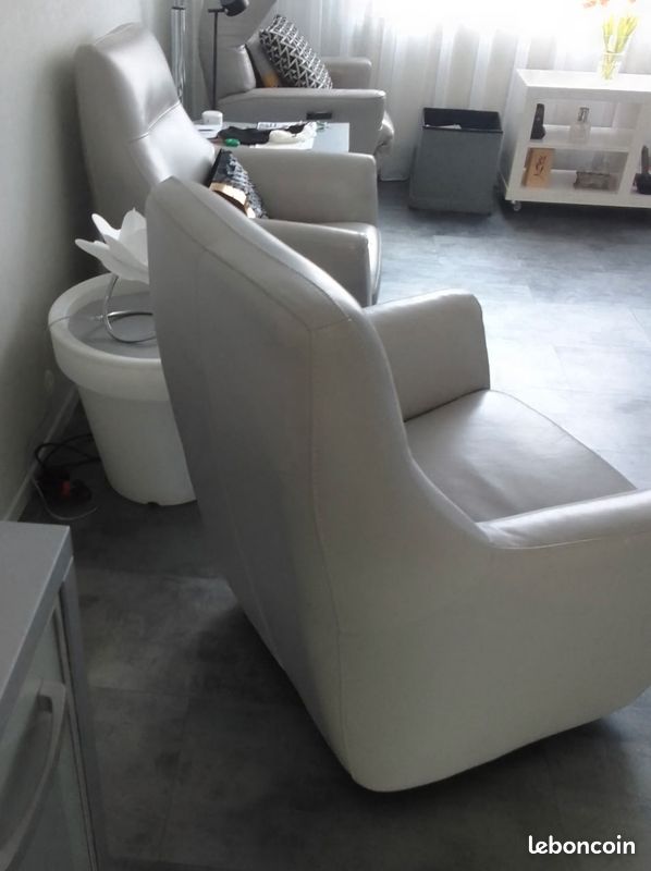 2 fauteuils en cuir pivotants (image 3)