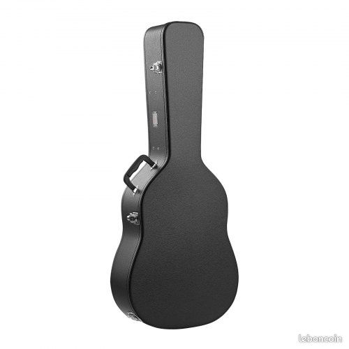Étui de guitare VEVOR, étui rigide en forme de citrouille de 110 cm, avec serrure et poignée à clé, rembourrage en PVC, pour guitares acoustiques de 99 à 104 cm, noir (image 10)