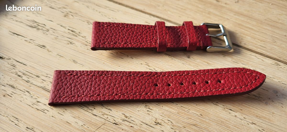 Bracelet En Cuir Véritable Campagnolo 18mm - Rouge, Fabrication Italienne, Neuf Avec étiquettes