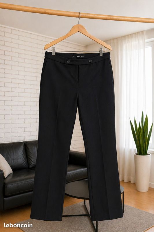 Pantalon Mango femme taille 42 noir, coupe droite, chic bureau, très bon état (image 1)