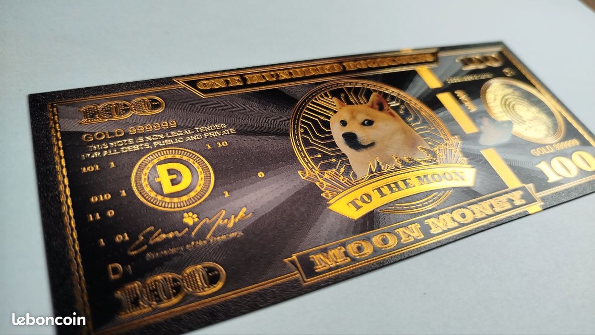 Billet 100 DogeCoin Doge plaqué or collection - Collection